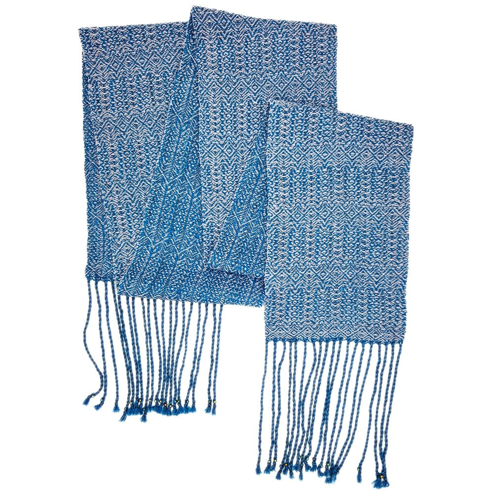 Double-Sided Teal and Gray Scarf