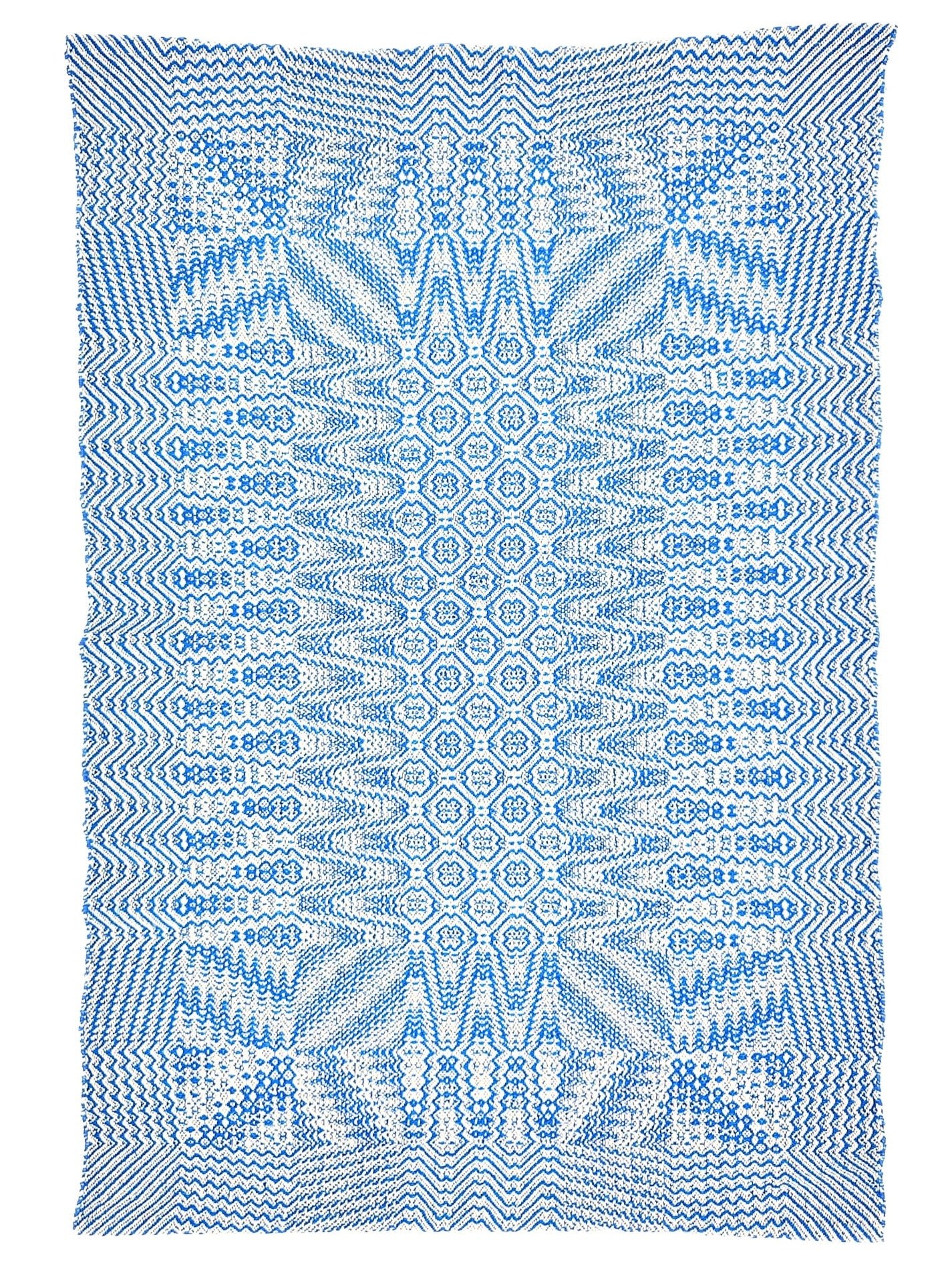 Hemp and Cotton Hand Towels - Blue and White