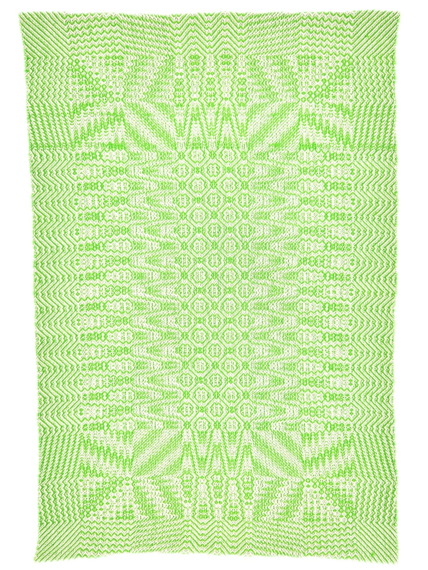 Hemp and Cotton Hand Towels - Green and White