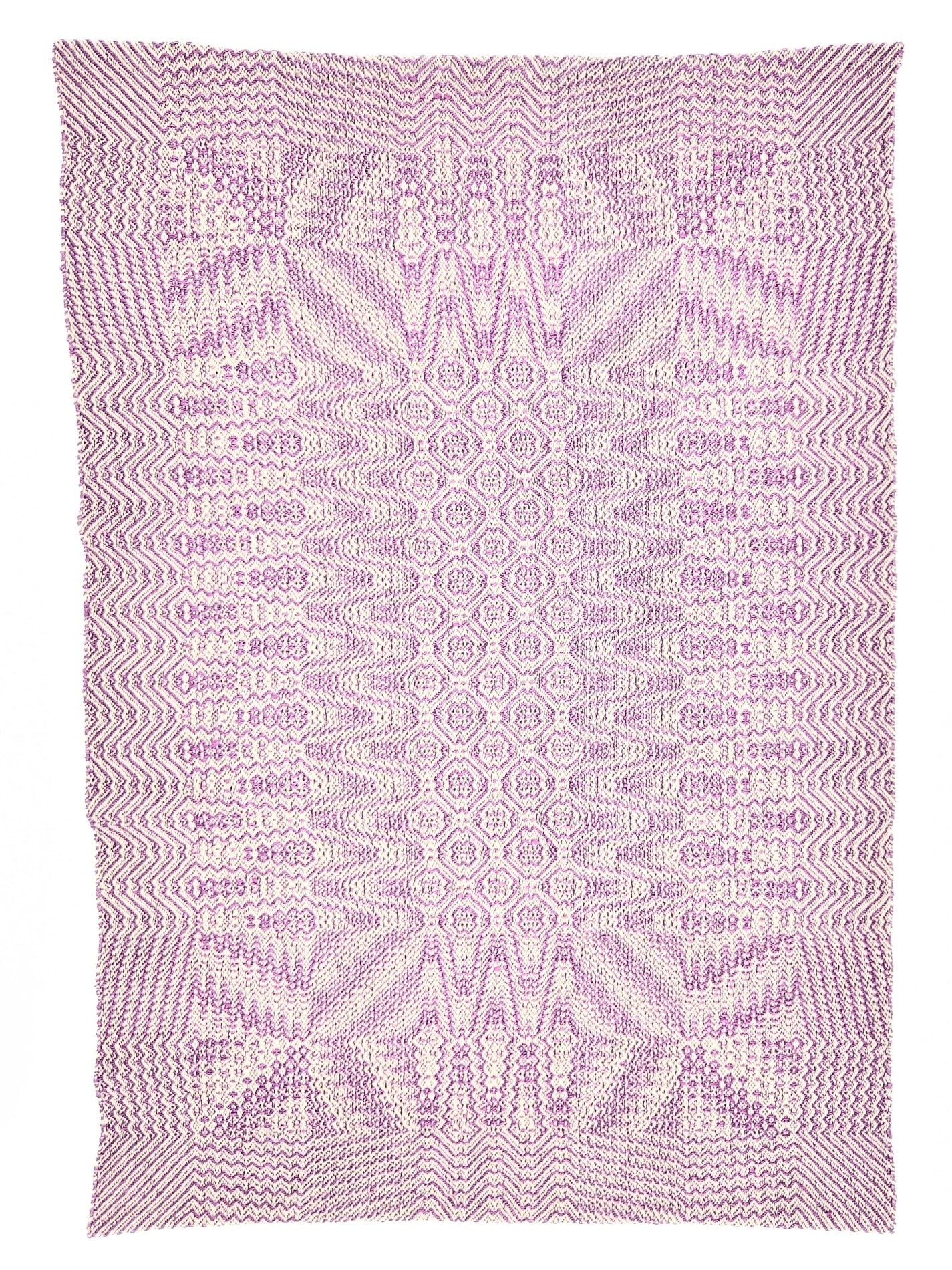 Hemp and Cotton Hand Towels - Lavender and White